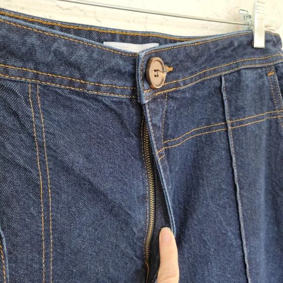 ASOS Cargo Jeans Wide Leg Dark Wash Blue Women Size 18 High Waist Cotton - Picture 4 of 10